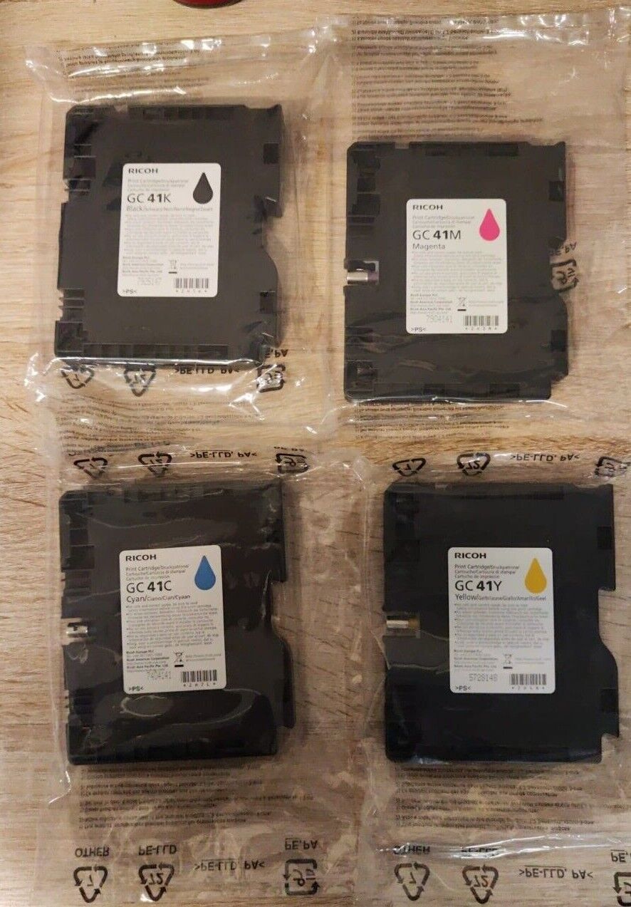 Genuine Ricoh GC41 Black Cyan Magenta Yellow Ink Cartridges - FREE UK DELIVERY!