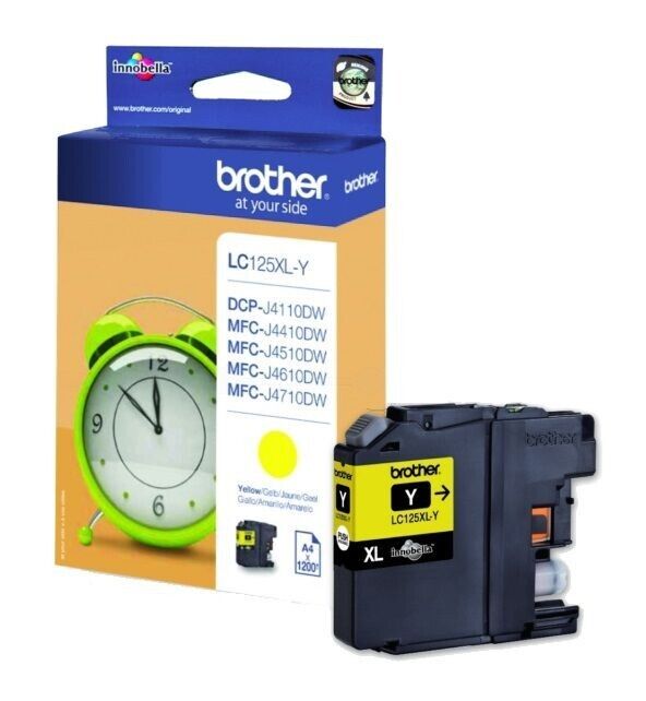 Genuine Brother LC125XL Yellow Ink Cartridges - FREE UK DELIVERY! - VAT inc.
