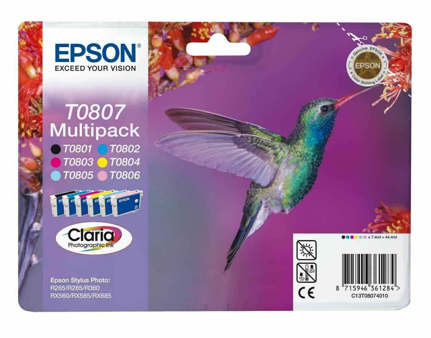 Genuine lot EPSON T0807 Ink Cartridges - (T0801 T0802 T0803 T0804 T0805 T0806)