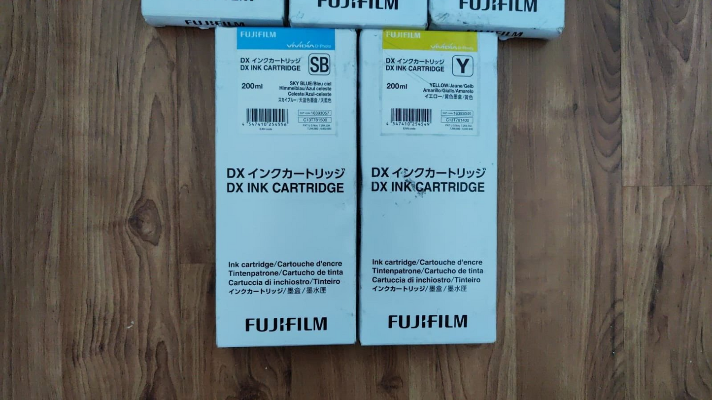5x Genuine FUJIFILM DX Vividia Ink Cartridges (200ml) - Original