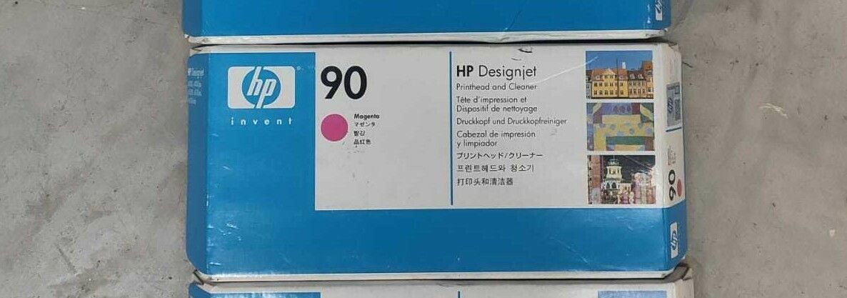 Genuine lot of HP 90 Printhead & Cleaners C5054A C5055A C5056A C5057A - VAT inc