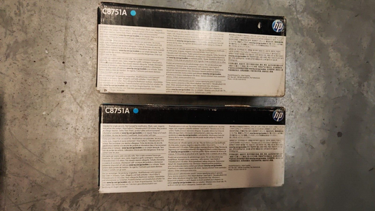 2x Genuine HP C8751A Cyan Ink Cartridges (775ML) - FREE UK DELIVERY! VAT inc.