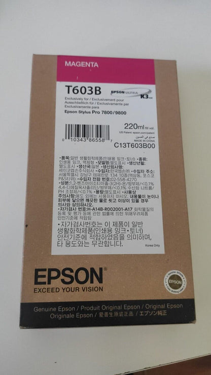 Genuine lot of Epson T6031 T6032 T6034 T6036 T6037 T6039 ink cartridges (220ml)