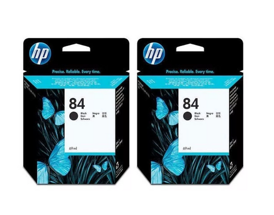 2x Genuine HP 84 Black Ink Cartridges (C5016A) - FREE UK DELIVERY! VAT included