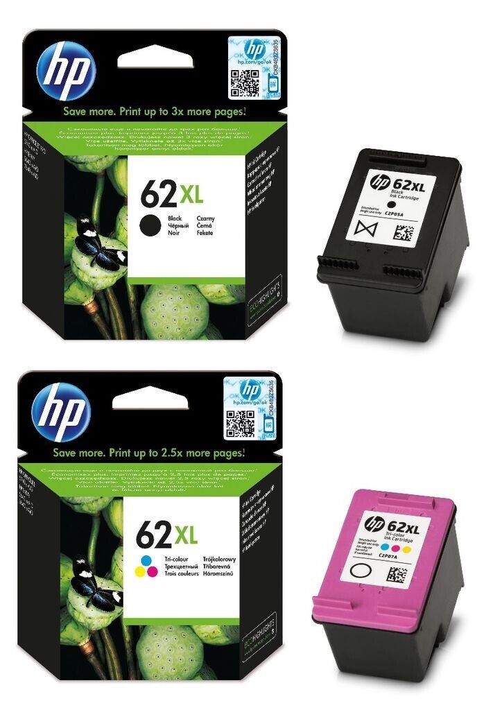 UNBOXED HP 62XL Black + Tri-Colour Ink Cartridges - FREE UK DELIVERY! - VAT inc.