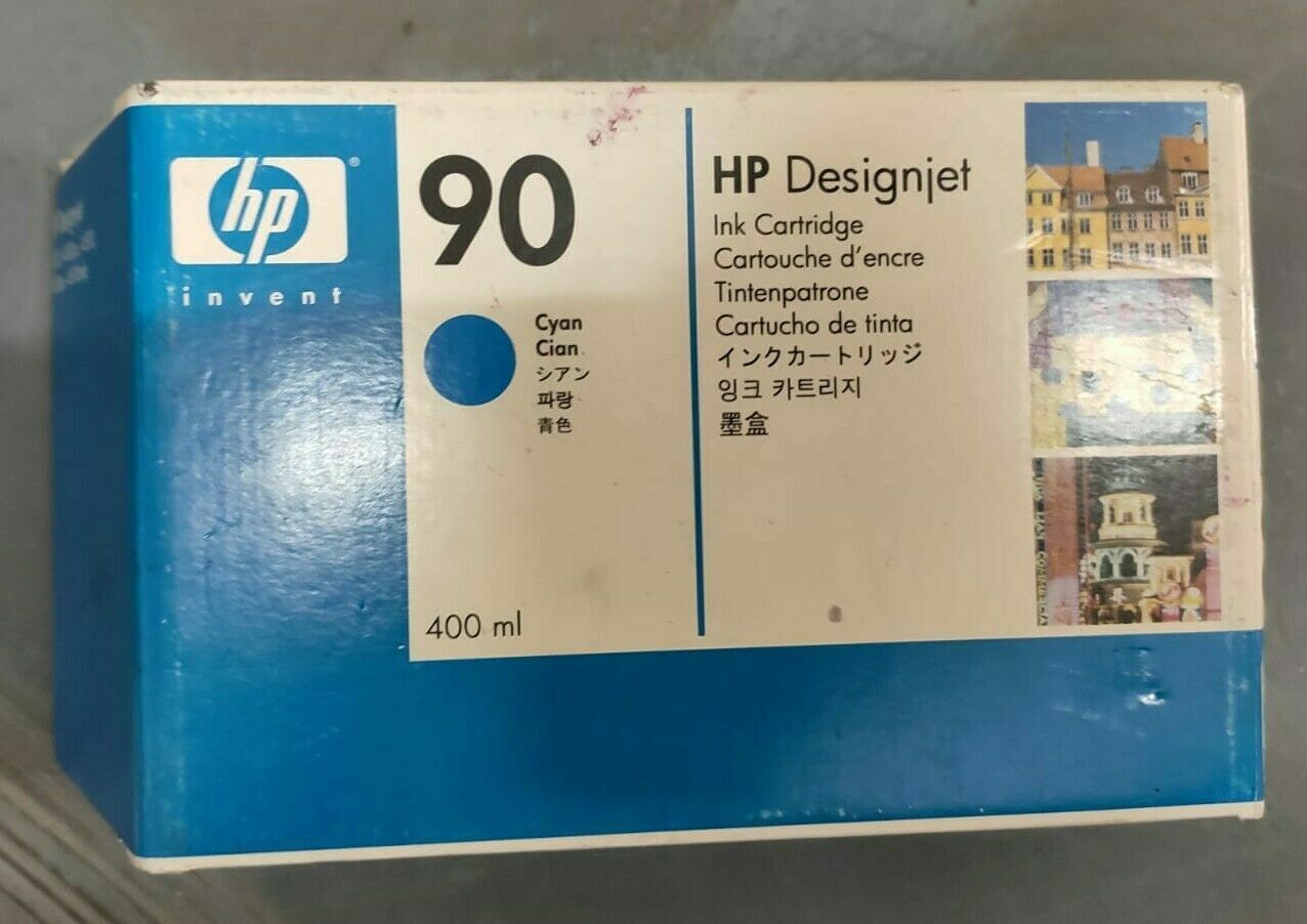 Genuine lot of HP 90 Black Cyan Magenta Yellow inks 400ml DESIGNJET 4000 Series