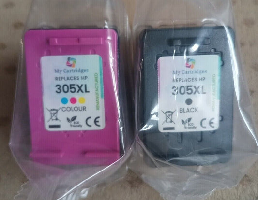 Refilled Inks For HP 305XL Black + 305XL Colour Ink Cartridges - FREE DELIVERY!