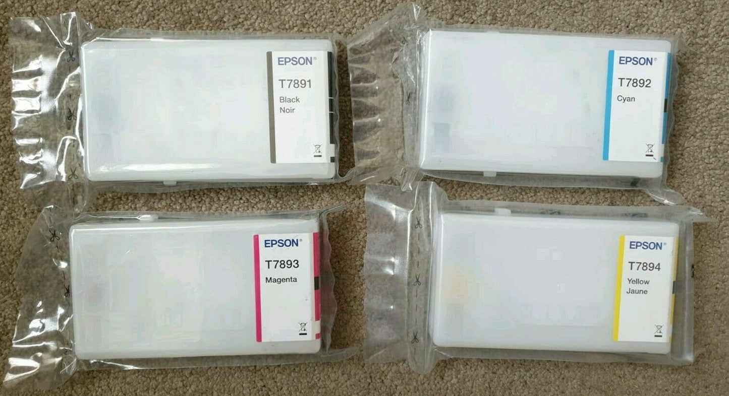 Genuine lot of Epson T7891 T7892 T7893 T7894 Ink Cartridges - FREE UK DELIVERY