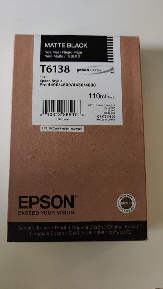 Genuine Epson T6138 Matte Black ink cartridges - FREE UK DELIVERY! VAT included