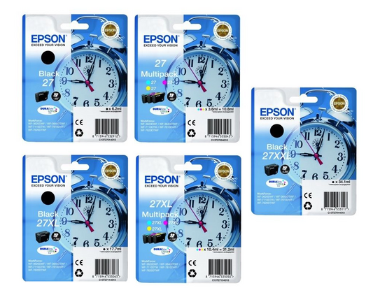 Genuine Epson 27 / 27XL / 27XXL Ink Cartridges (Clocks lot) - FREE UK DELIVERY!