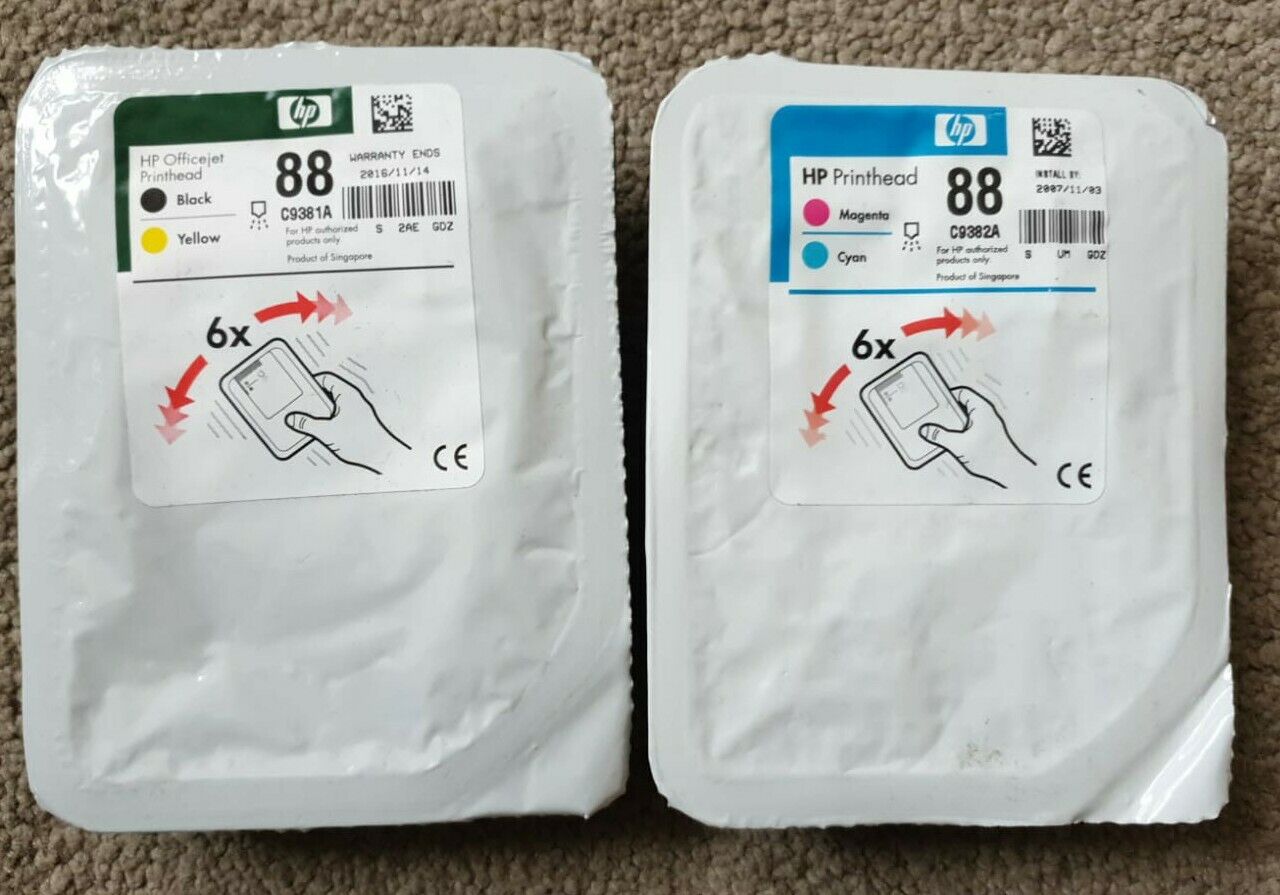 3x sets Genuine HP 88 Printheads Black/Yellow + Cyan/Magenta C9381A + C9382A