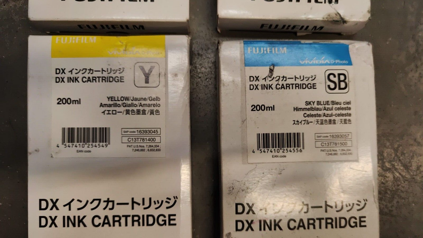 4x Genuine FUJIFILM DX Vividia Ink Cartridges (200ml) - Original - FREE DELIVERY