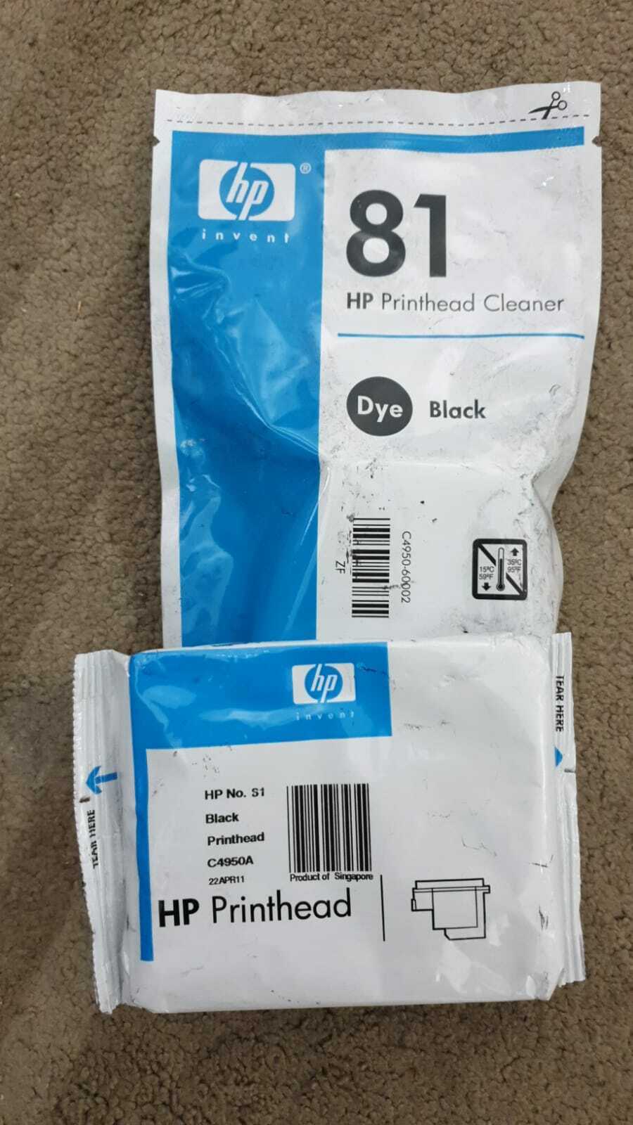 Genuine lot of HP 81 Printhead and Cleaners (C4950-C4955A) - VAT included
