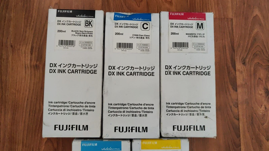 5x Genuine FUJIFILM DX Vividia Ink Cartridges (200ml) - Original