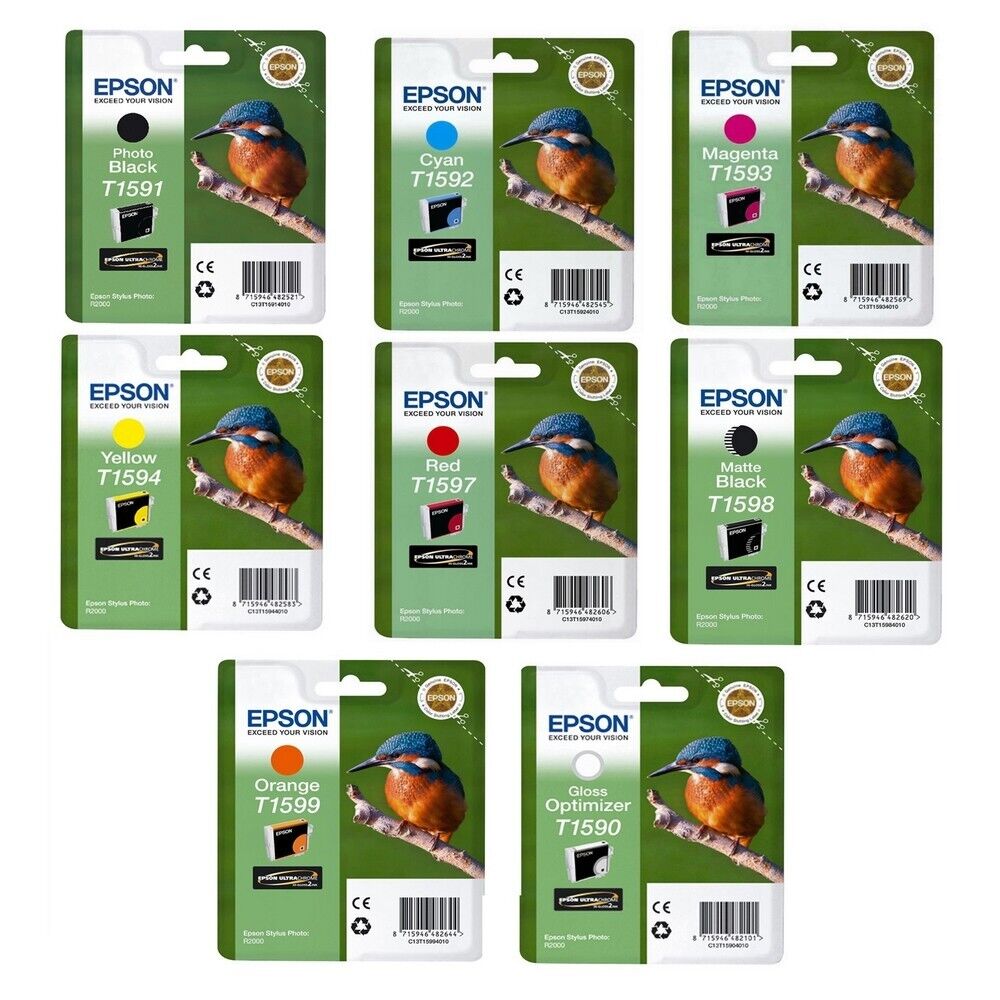 Genuine Epson Ink Cartridges T1590 T1591 T1592 T1593 T1594 T1597 T1598 T1599 Lot