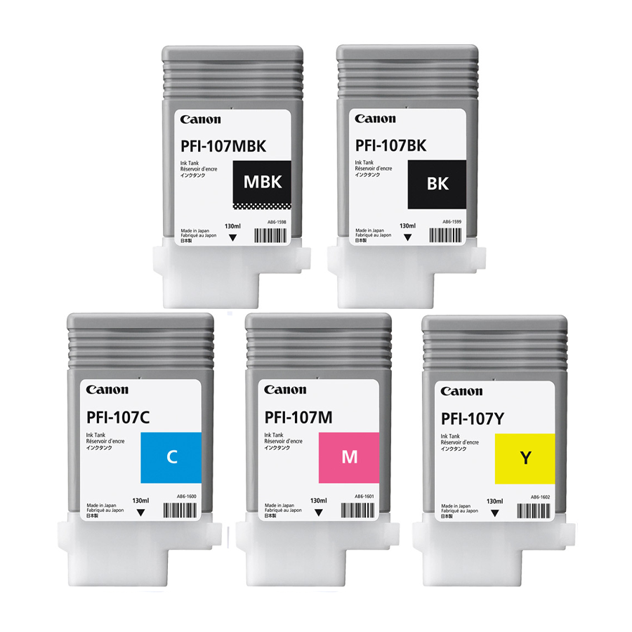 Genuine lot of Canon PFI-107 Ink Cartridges (130ml) - FREE UK DELIVERY - VAT inc