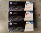 3x Genuine HP 123A Cyan Magenta Yellow Toner Cartridges FREE DELIVERY! VAT inc.