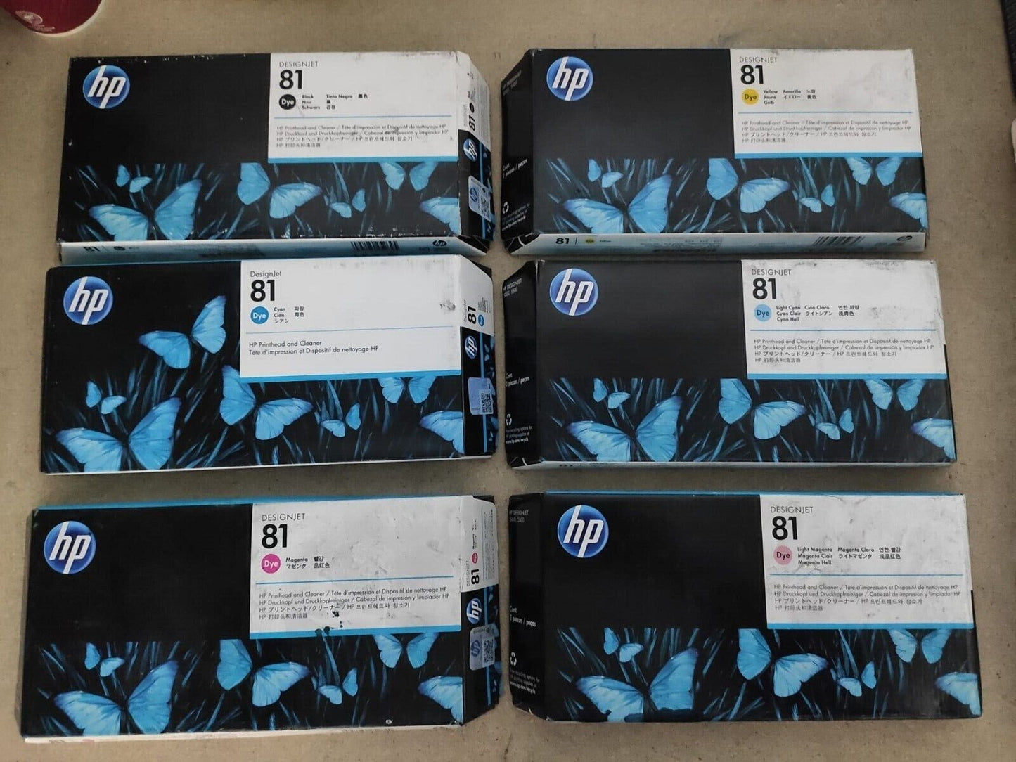 Genuine lot of HP 81 Printhead and Cleaners (C4950-C4955A) - VAT included