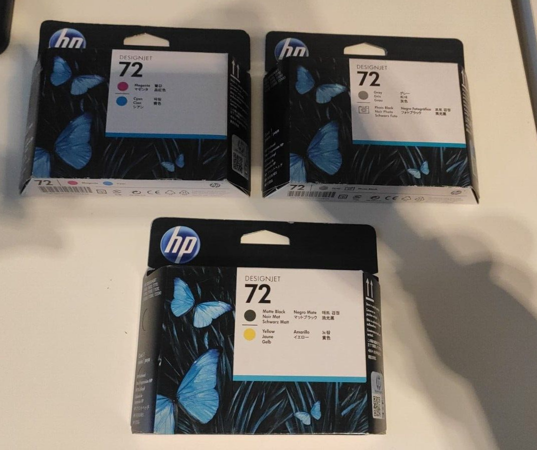 Genuine HP 72 printheads - (C9380A C9383A C9384A) - FREE UK DELIVERY! VAT inc