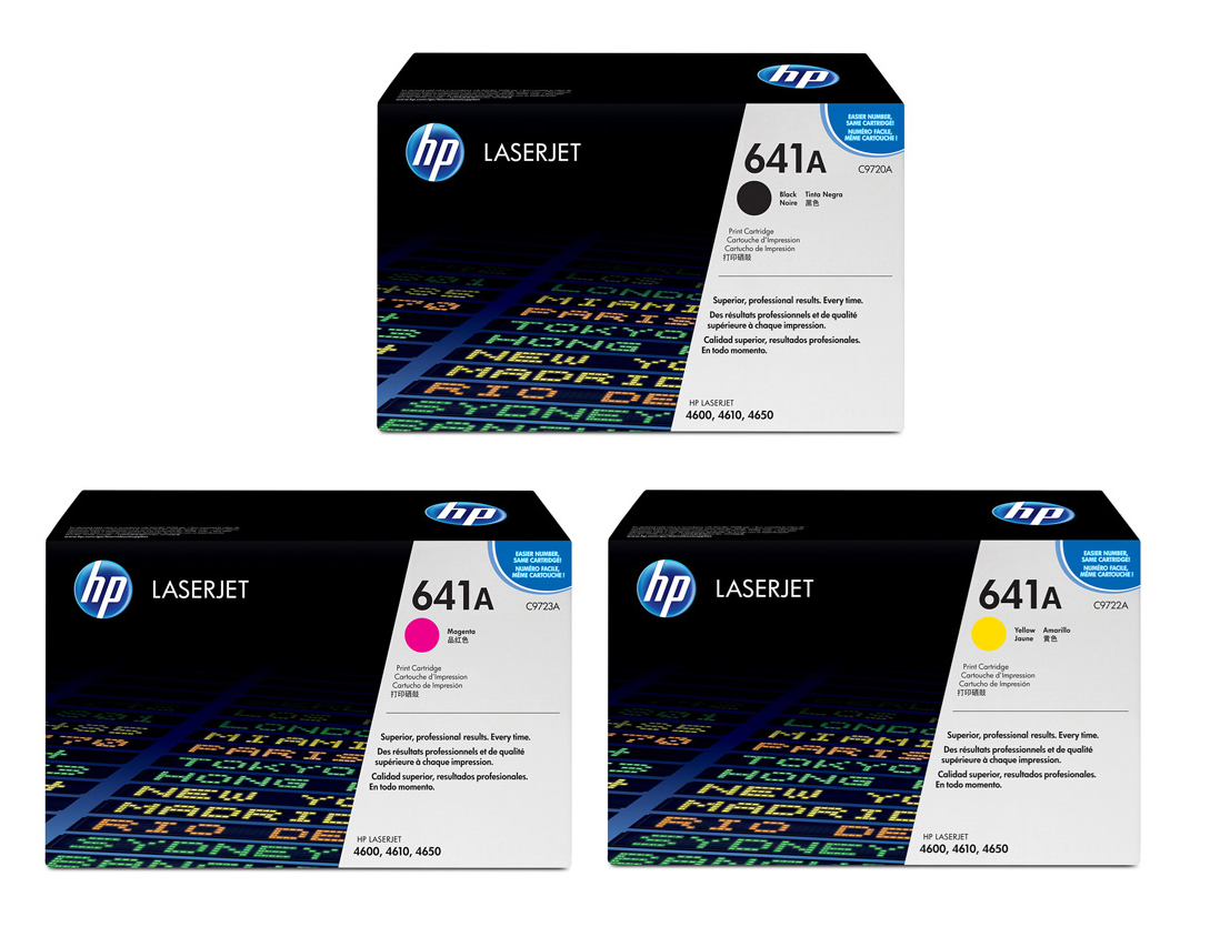 3x Genuine HP 641A Black Magenta Yellow Toner Cartridges FREE DELIVERY! VAT inc.