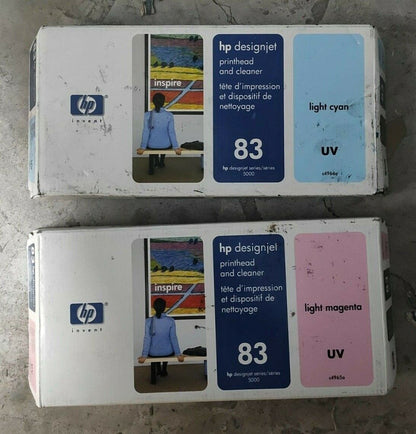 Genuine lot of HP 83 UV Printheads and Cleaners (C4960A-65A) DesignJet 5000 VAT