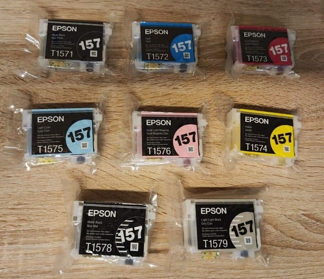 Genuine Epson T1571 T1572 T1573 T1574 T1575 t1576 T1577 T1578 T1579 lof of inks
