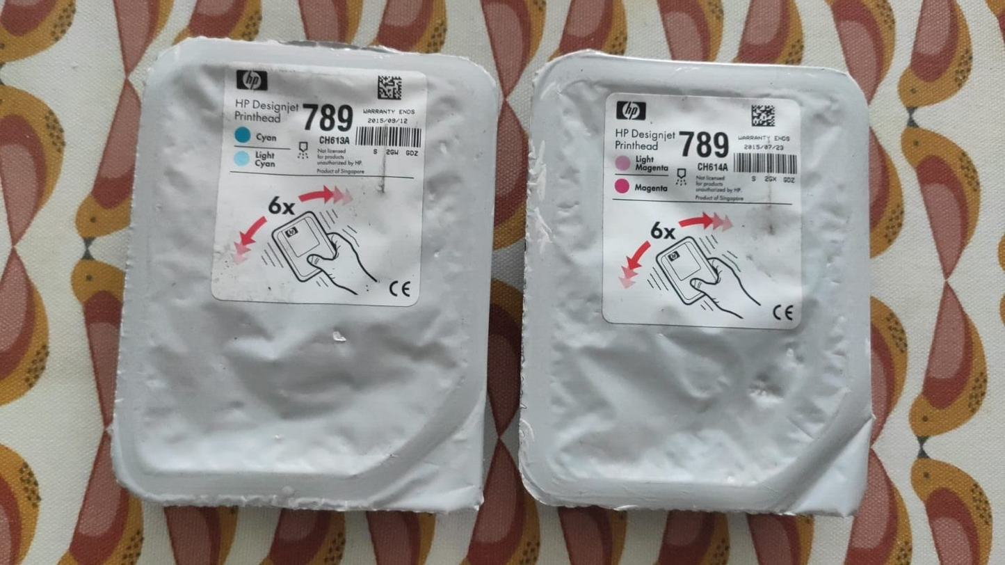 2x Original HP 789 Printheads (CH613A + CH614A) - FREE UK DELIVERY! VAT inc.