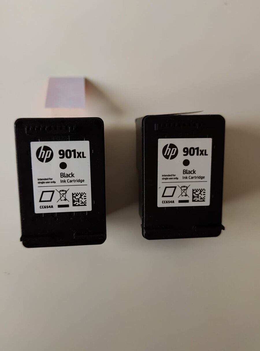 2x UNBOXED HP 901XL Black ink Cartridges (CC654AE) - FREE UK DELIVERY! VAT inc.