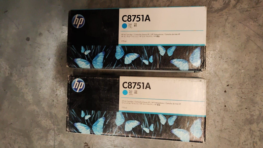 2x Genuine HP C8751A Cyan Ink Cartridges (775ML) - FREE UK DELIVERY! VAT inc.