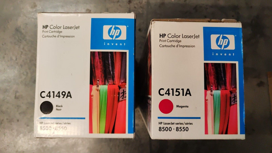 Genuine C4149A Black + C4151A Magenta Toner Cartridges - FREE UK DELIVERY - VAT