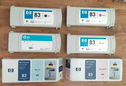 Genuine lot of HP 83 UV Ink Cartridges 680ml - Designjet 5000 - VAT included