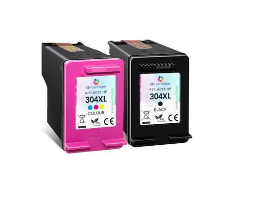 Refilled Inks For HP 304XL Black + 304XL Colour Ink Cartridges - FREE DELIVERY!