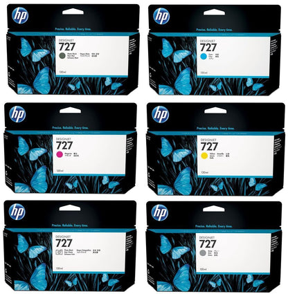 Genuine lot of HP 727 ink cartridges - 130ml for HP DESIGNJET 920 T1500 T2500