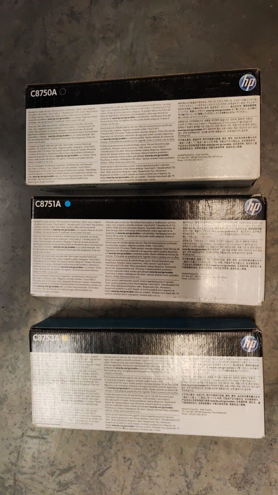 3x Genuine HP C8750A C8751A C8753A Ink Cartridges (775ML) - FREE UK DELIVERY!