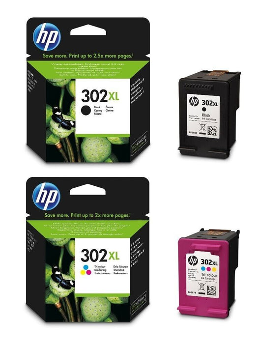 Genuine HP 302XL Black & Colour Ink Cartridges - FREE UK DELIVERY! VAT included