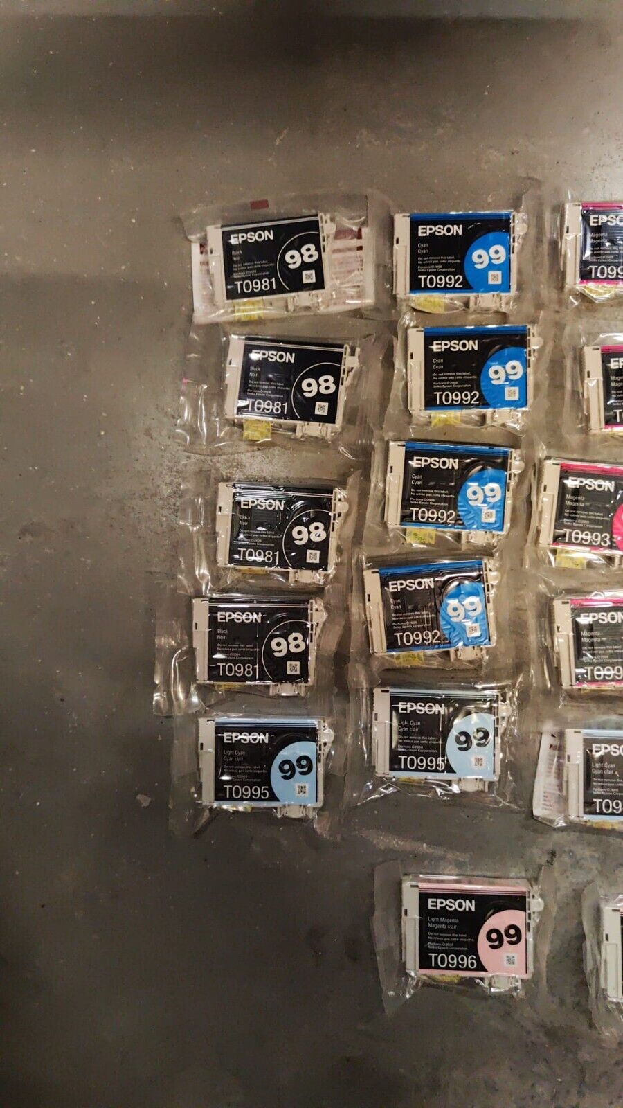 22x Genuine Epson 98 Black & 99 Color Ink Cartridges (T0981 and T0992-T0996)