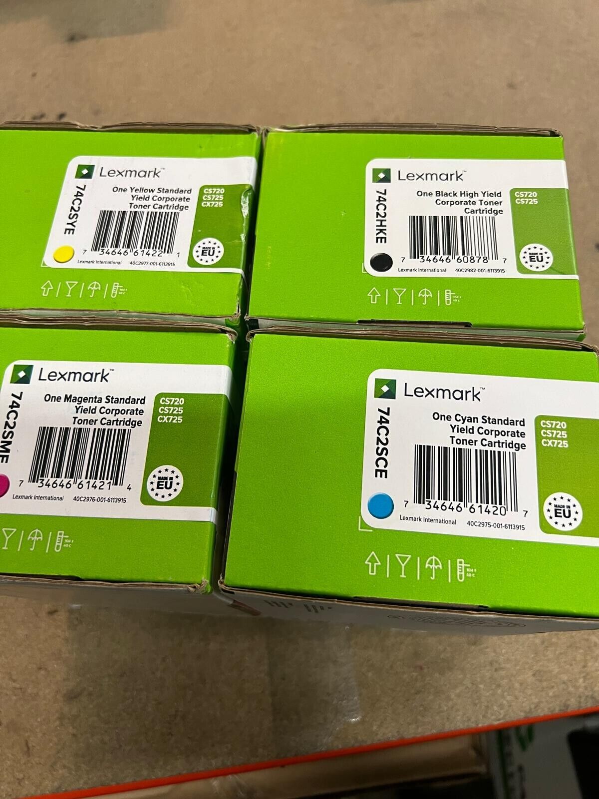 4x Lexmark 74C2HKE 74C2SCE 74C2SME 74C2SYE Toner Cartridges - FREE UK DELIVERY!