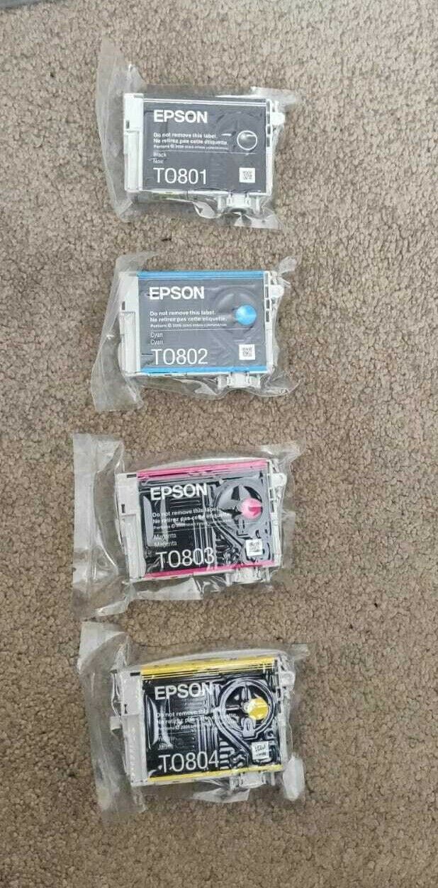 Genuine lot EPSON T0807 Ink Cartridges - (T0801 T0802 T0803 T0804 T0805 T0806)