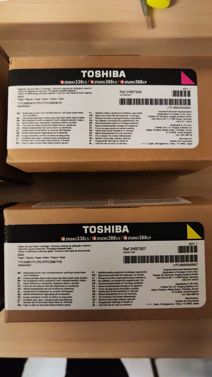 4x Genuine Toshiba Studio 338cs 388cs 388cp Black Cyan Magenta Yellow cartridges