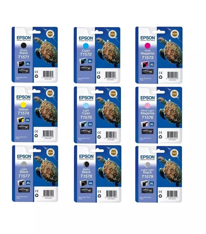 Genuine Epson T1571 T1572 T1573 T1574 T1575 t1576 T1577 T1578 T1579 lof of inks
