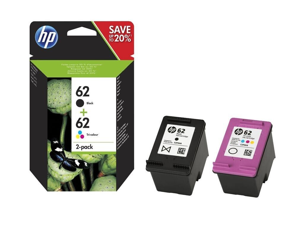 UNBOXED HP 62 Black + Tri-Colour Ink Cartridges - FREE UK DELIVERY! - VAT inc.