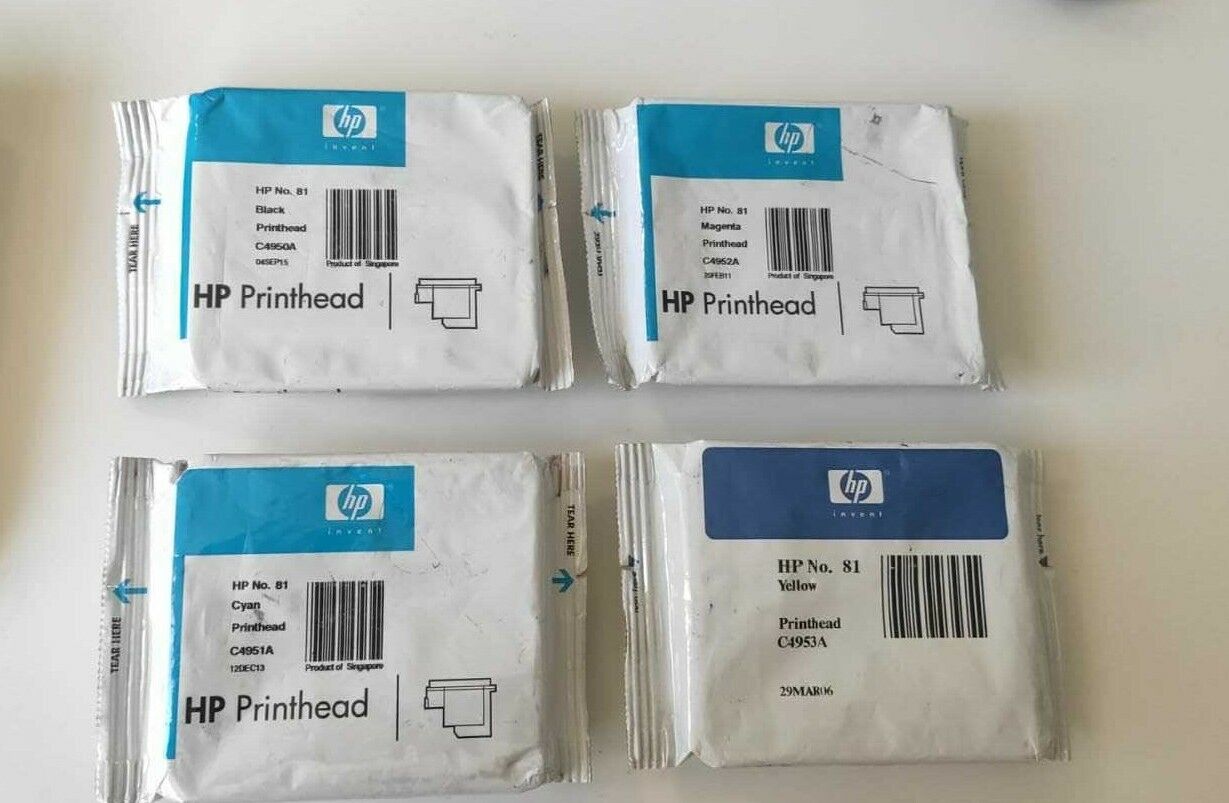 Genuine lot of HP 81 Printhead and Cleaners (C4950-C4955A) - VAT included