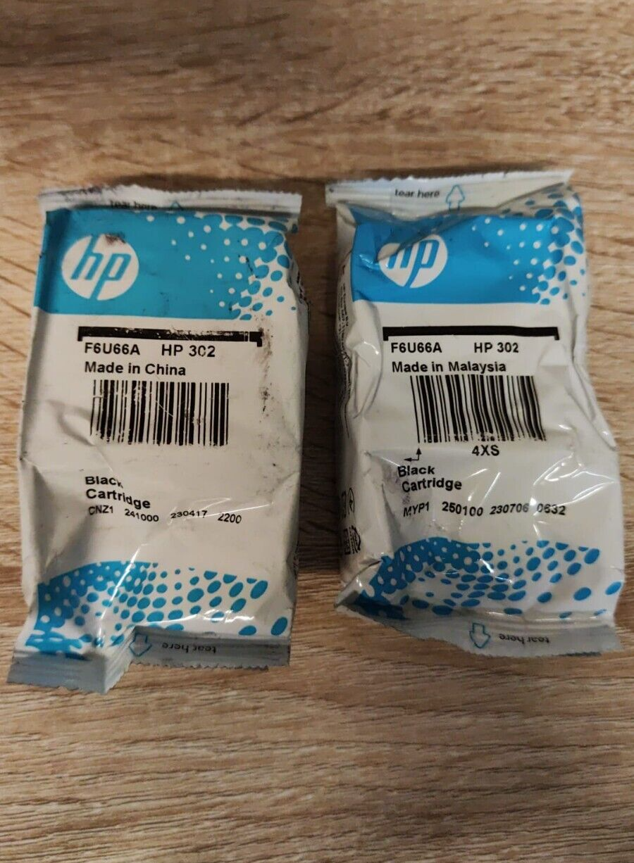 2x Genuine HP 302 Black Ink Cartridges (F6U66AE) - FREE UK DELIVERY! VAT inc.