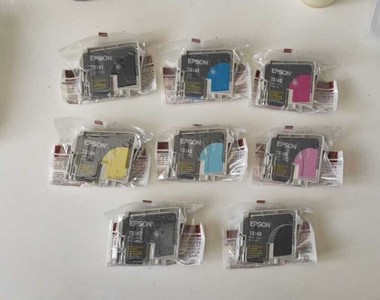 Genuine lot Epson T0341 T0342 T0343 T0344 T0345 T0346 T0347 T0348 inks - VAT