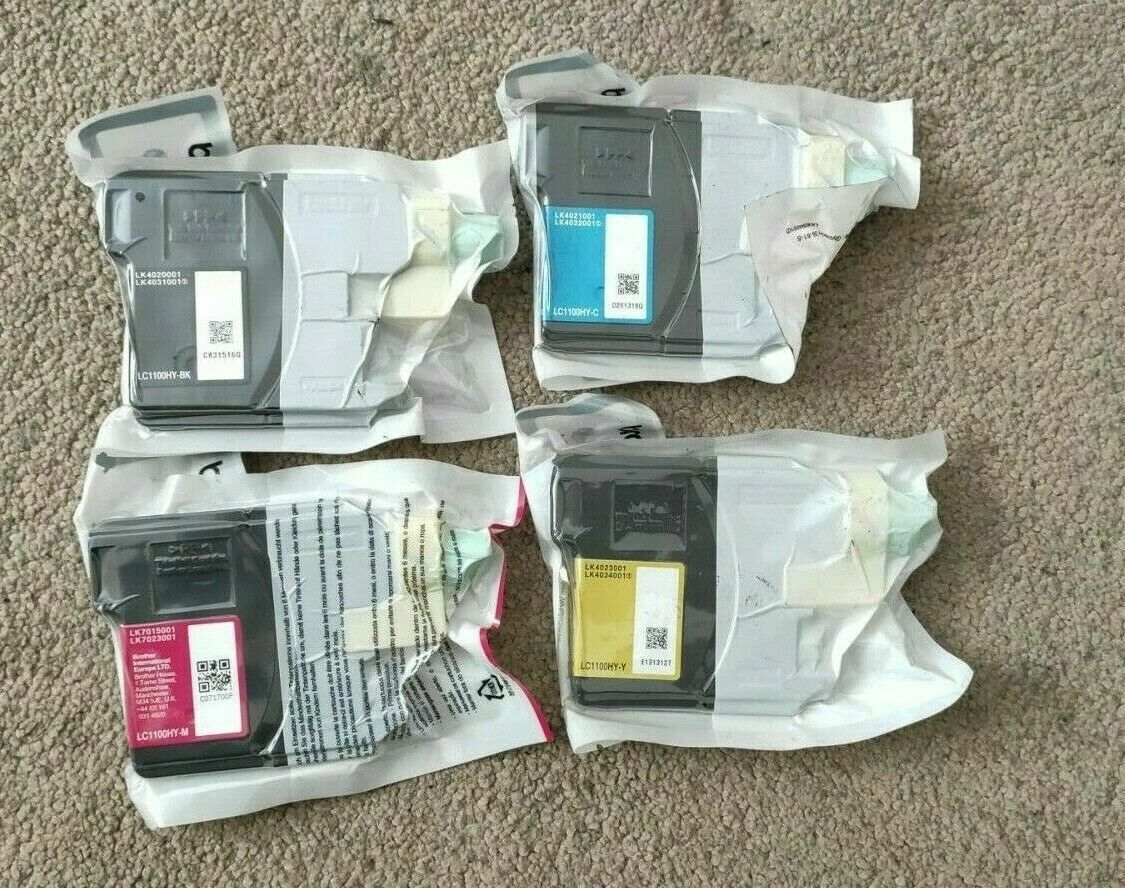 Genuine lot of Brother LC1100HY Ink Cartridges - FREE UK DELIVERY - VAT included