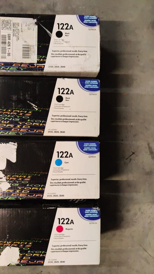 4x Genuine HP 122A Black Cyan Magenta Toner Cartridges FREE DELIVERY! VAT inc.