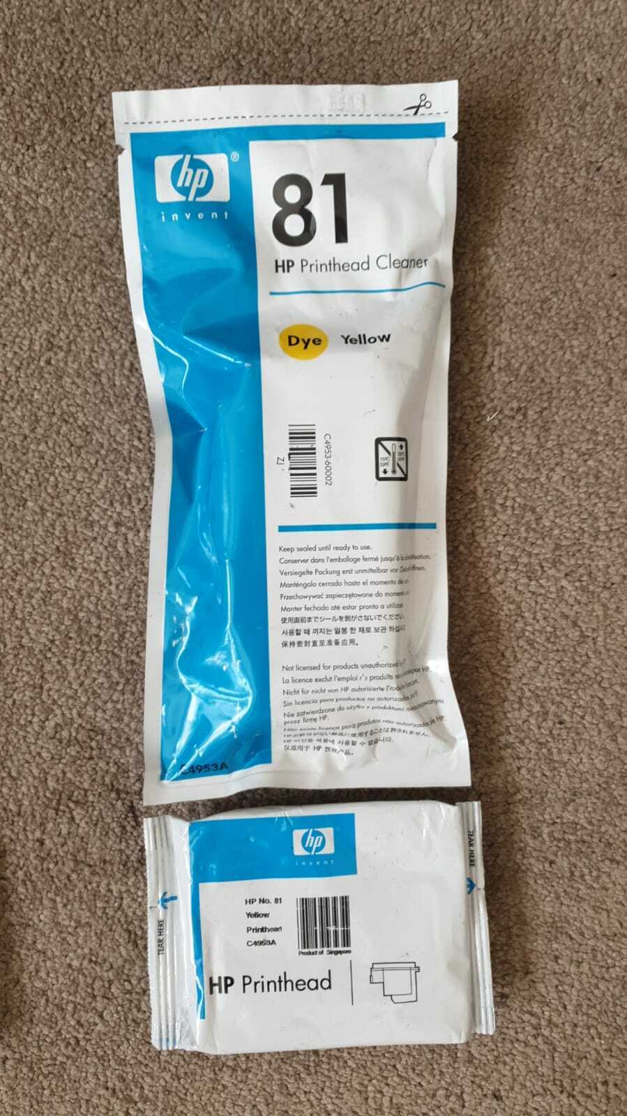 Genuine lot of HP 81 Printhead and Cleaners (C4950-C4955A) - VAT included