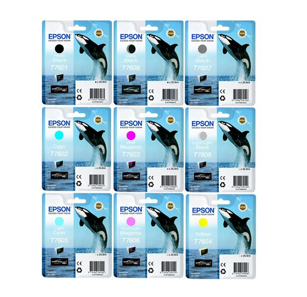 Genuine EPSON T7601 T7602 T7603 T7604 T7605 T7606 T7607 T7608 T7609 Inks Lot