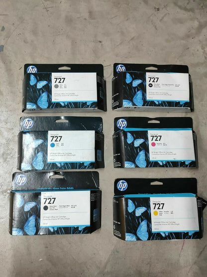 Genuine lot of HP 727 ink cartridges - 130ml for HP DESIGNJET 920 T1500 T2500
