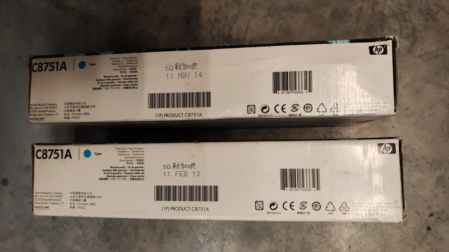 2x Genuine HP C8751A Cyan Ink Cartridges (775ML) - FREE UK DELIVERY! VAT inc.
